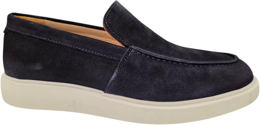 Melik Tulip Donkerblauw Suede Instappers Blauw Suede Heren Blauw