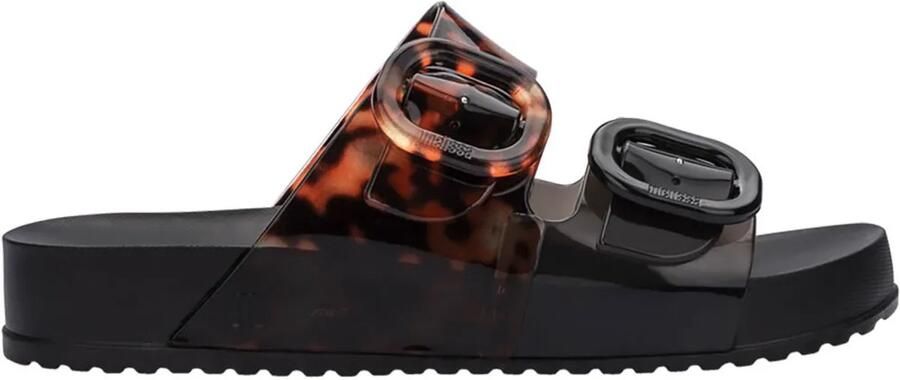 Melissa Platte sandalen Cozy Slide Black Clear Tortoise