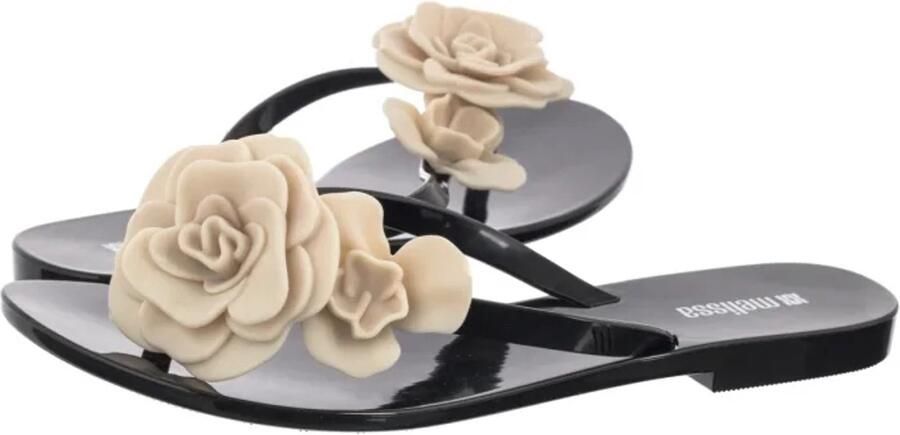 Melissa Harmonic Petals Dames Slippers Zwart