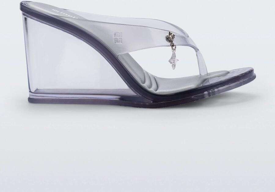 Melissa Nabeela AD Clear Grey Dames Slippers Hak Grijs