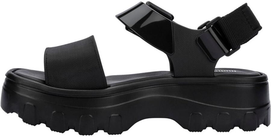 Melissa Band Platform Sandaal met Gevarieerde Textuur Black Dames