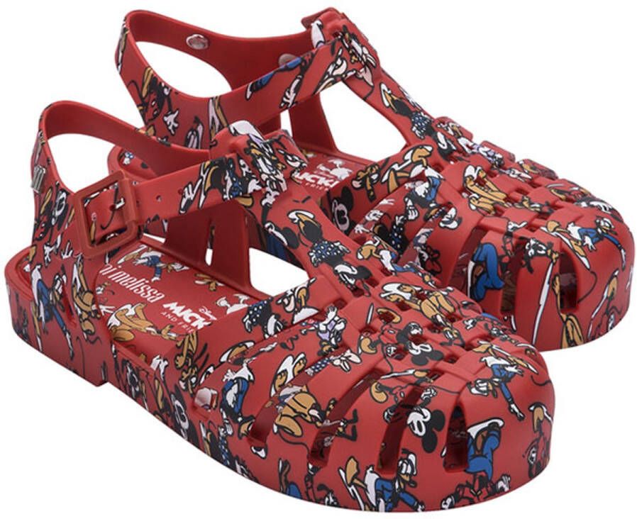 Melissa Mini Possession Print + Mickey And Friends Sandalen Rood