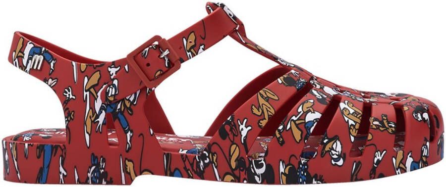 Melissa Possession Print + Mickey And Friends Sandalen Rood Vrouw
