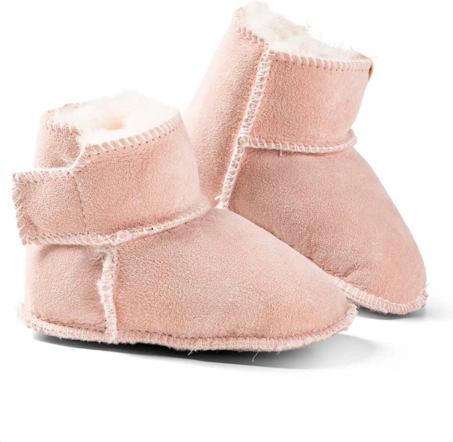 Melton Lambfur bootie Alt Rosa babyslofjes