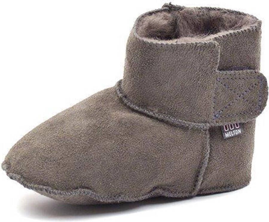 Melton Lambfur bootie Graphite Grey babyslofje