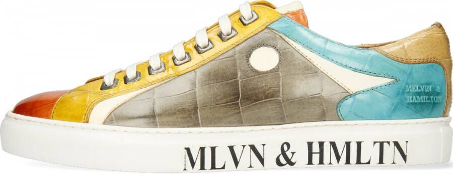 Melvin & Hamilton Veterschoenen Harvey 9 plantaardig gelooid met krokoprint vrijetijdsschoen halfhoge schoen veterschoen