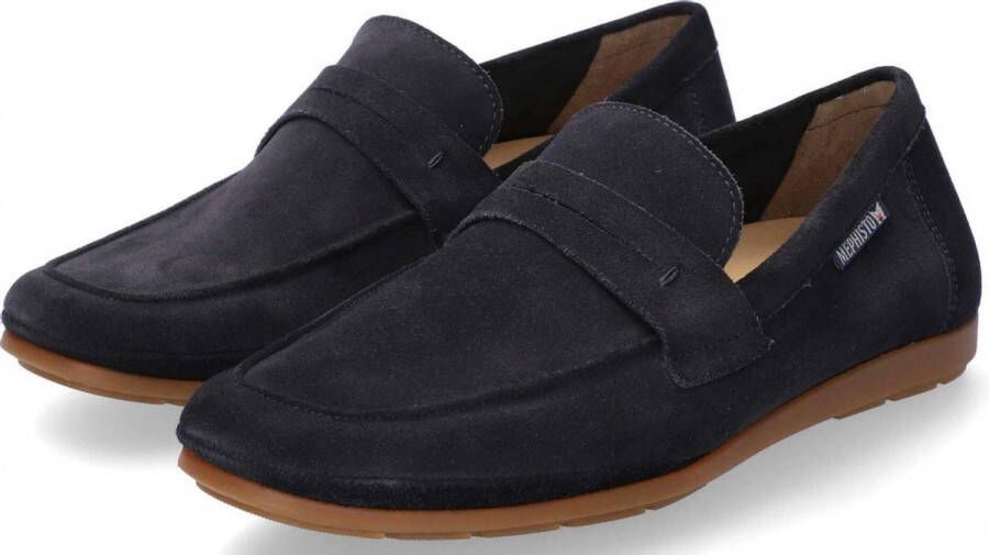 Mephisto Donkerblauwe Suède Heren Mocassin Blue Heren