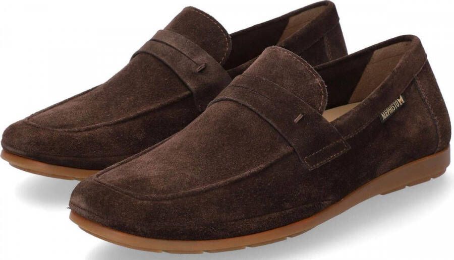 Mephisto Donkerbruine Suède Heren Mocassin Brown Heren