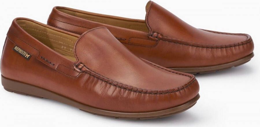 Mephisto Leren Mocassin Brandy Cognac Brown Heren