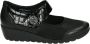 Mephisto Platte schoen voor vrouwen in bedrukt leer Black Dames - Thumbnail 1