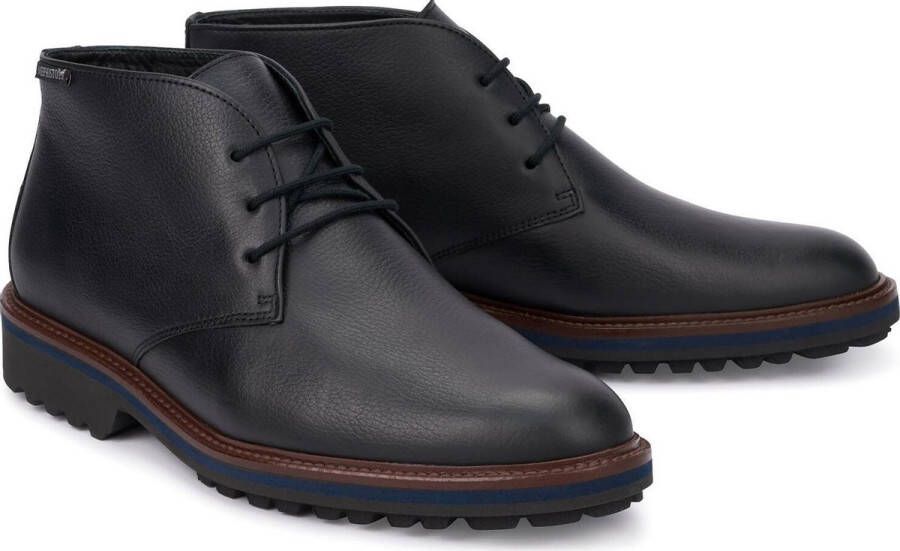 Mephisto Zwarte Leren Enkellaars voor Heren Black Heren