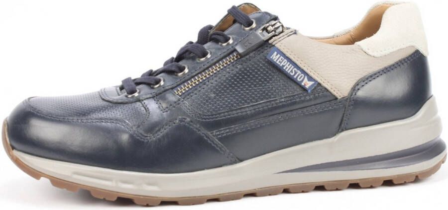 Mephisto BRADLEY NAVY 6145 1518 3661 Blauwe heren sneakers met rits