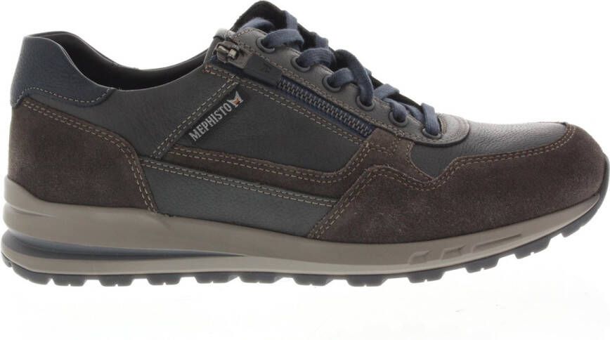 Mephisto Bradley Veterschoen Heren Blauw Bruin Grijs