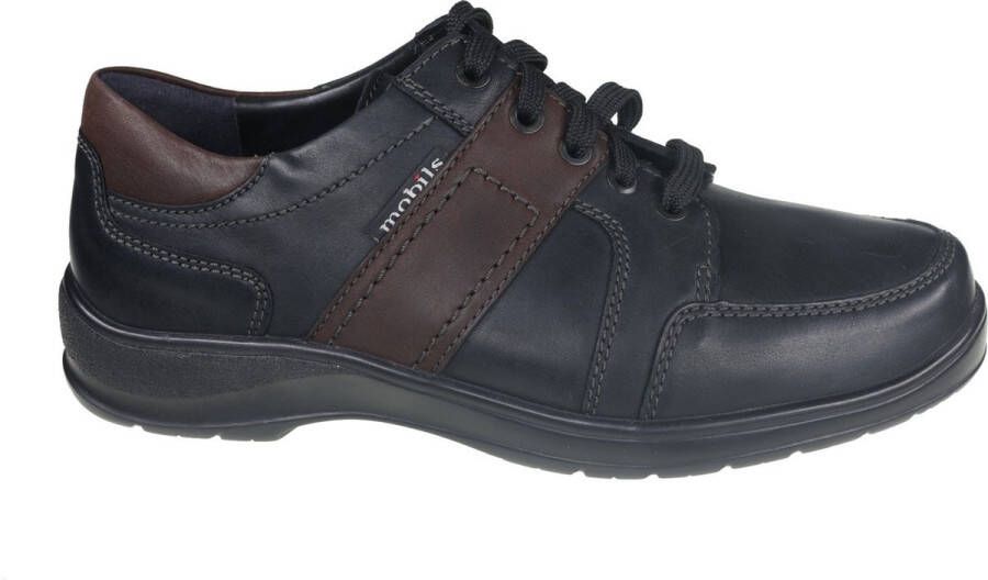 Mephisto Ergonomische Brede Veterschoenen Zwart Black Heren