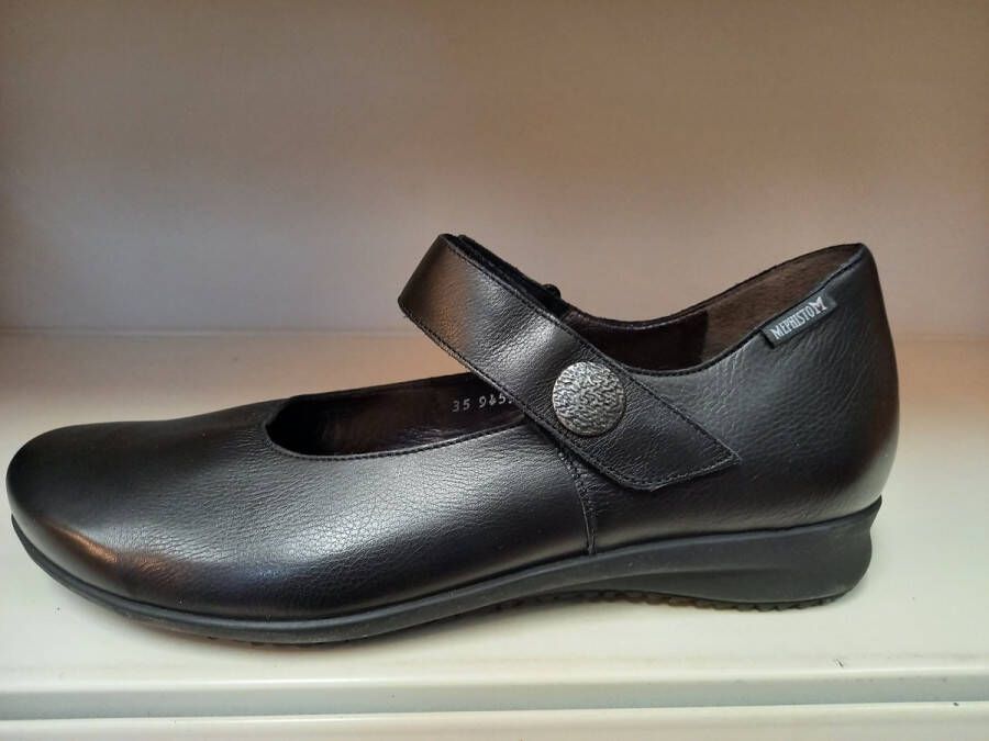 Mephisto FELINE ballerina instapper met klitteband zwart (11.5)