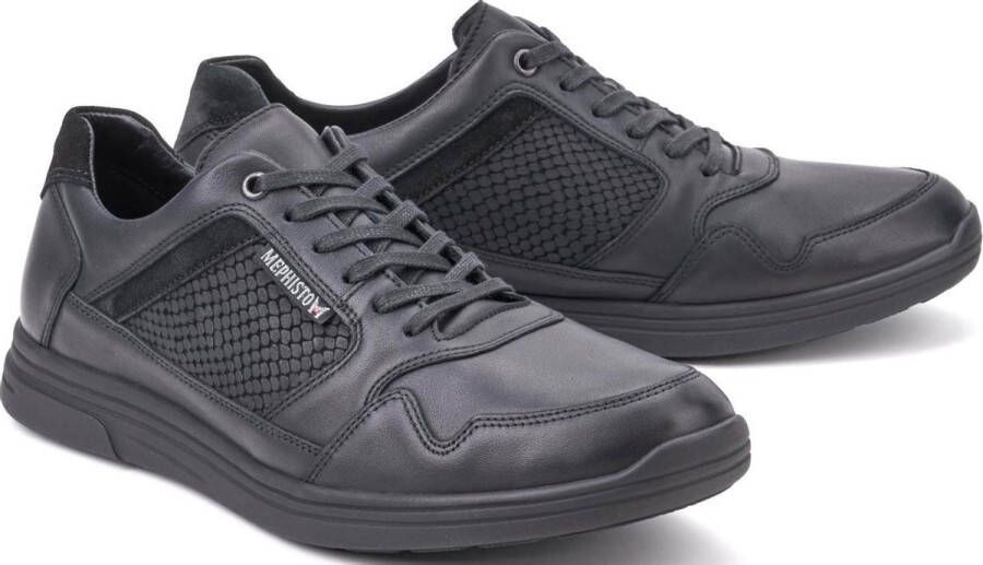 Mephisto Zwarte Leren Herenschoenen met Veters