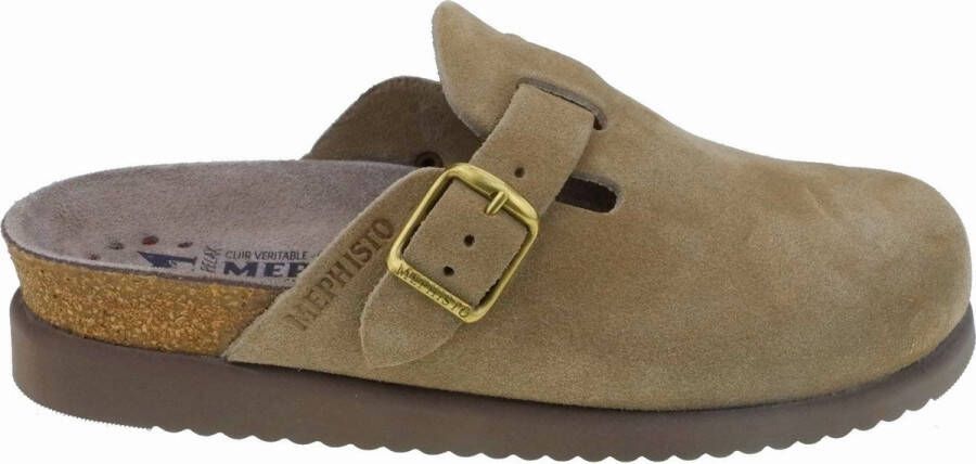 Mephisto Suède Platte Sandalen met Gespsluiting