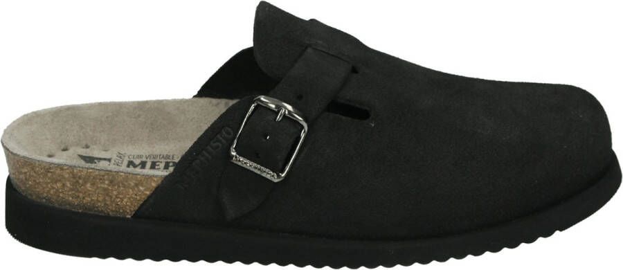 Mephisto HALINA~SANDVEL~~~~~~~~~~~~~~~~ Dames slippers Zwart