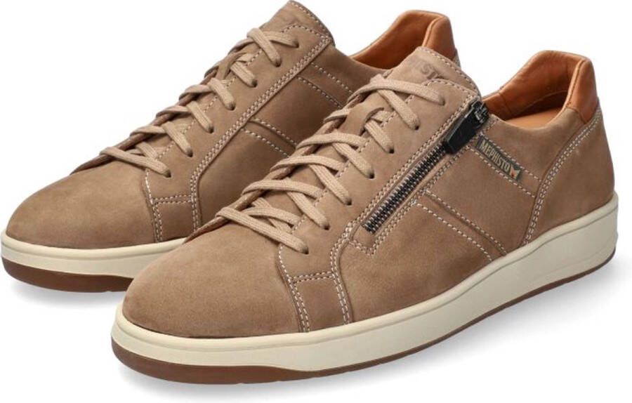 Mephisto Henrik Lace-Uzip Sneaker Beige Heren