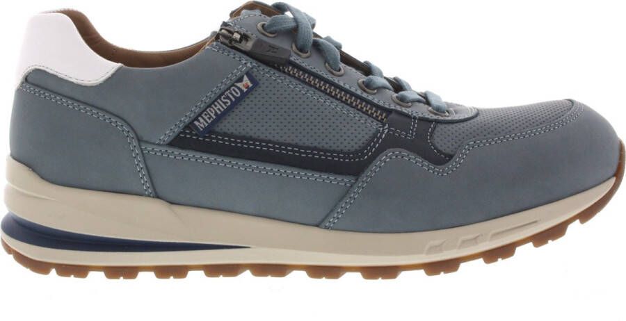 Mephisto Heren Veterschoenen Bradley Sea Blue Lichtblauw ½