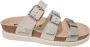 Mephisto Hyacinta Leren Dames Slippers Zilver Wit - Thumbnail 1