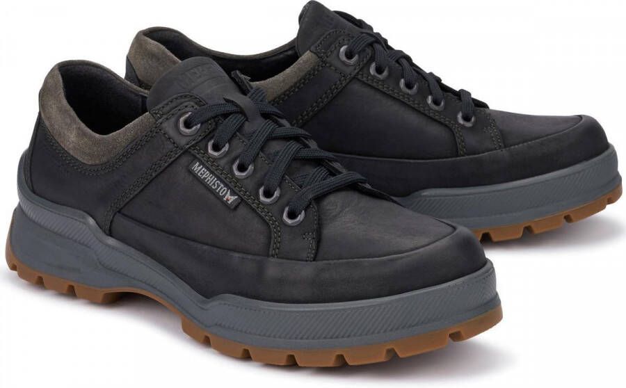 Mephisto Zwarte Veterschoen voor Heren Black Heren