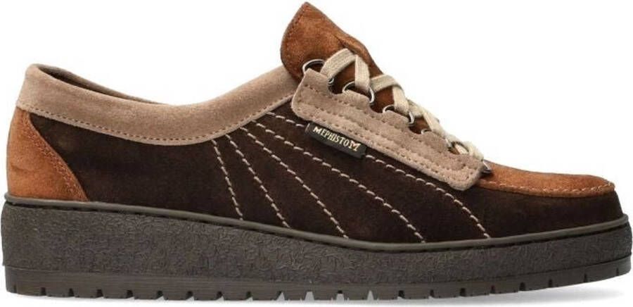 Mephisto LADY~VELOURS~~~~~~~~~~~~~~~~~~ Dames veterschoenen Bruin