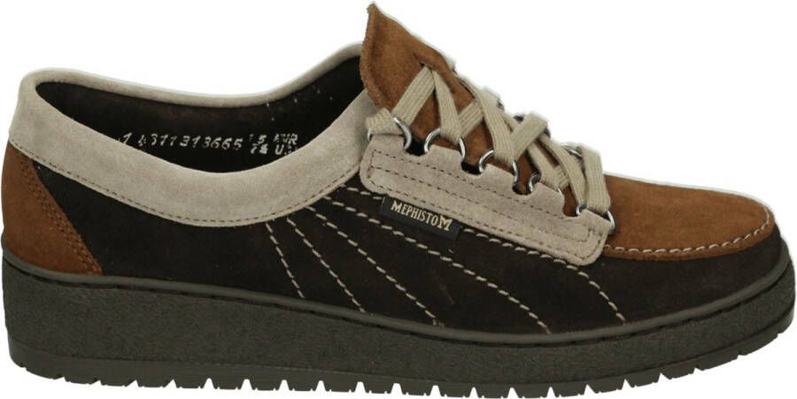 Mephisto LADY~VELOURS~~~~~~~~~~~~~~~~~~ Dames veterschoenen Bruin