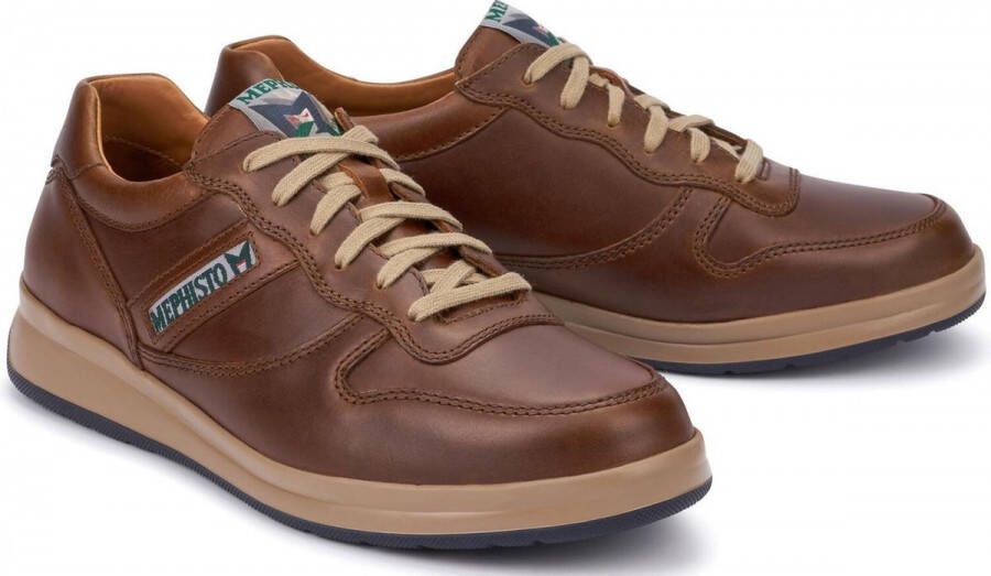 Mephisto Chestnut Brown Leren Heren Sneaker
