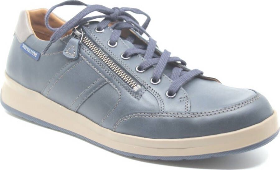 Mephisto LISANDRO 6145 6105 Blauwe heren sneaker met rits wijdte H
