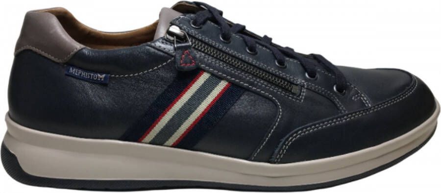 Mephisto Lisandro veter rits Sneakers Lichtgewicht Blauw Leer