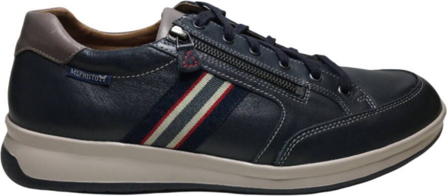 Mephisto Lisandro veter rits Sneakers Lichtgewicht Blauw Leer - Foto 1