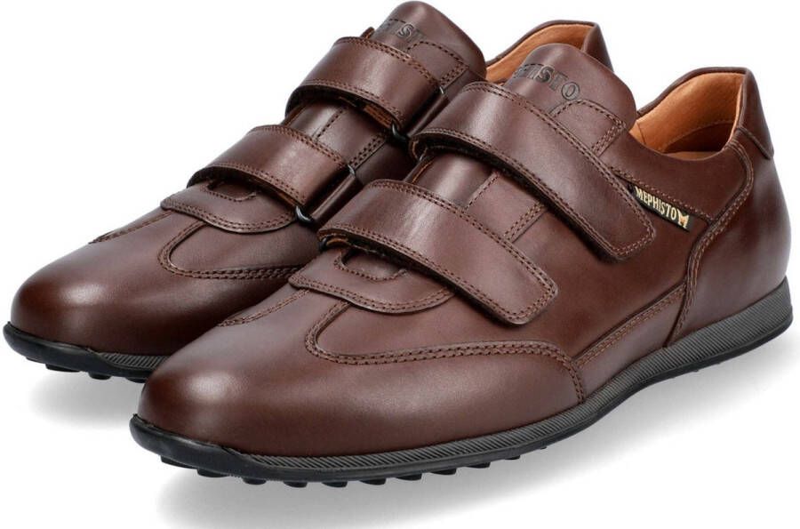 Mephisto Bruine Leren Klittenbandschoenen voor Heren Brown Heren