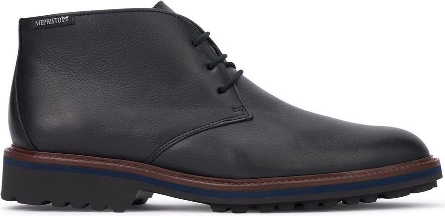 Mephisto Zwarte Leren Enkellaars voor Heren