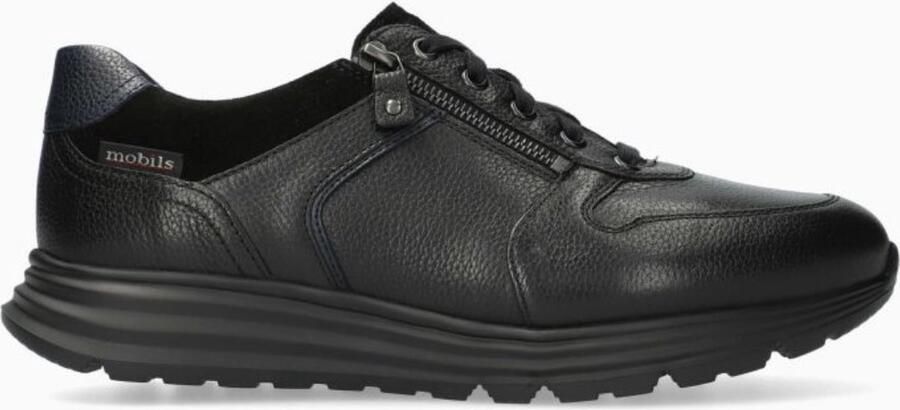 Mephisto Brayan Heren Sneaker Zwart Leer Brede Pasvorm