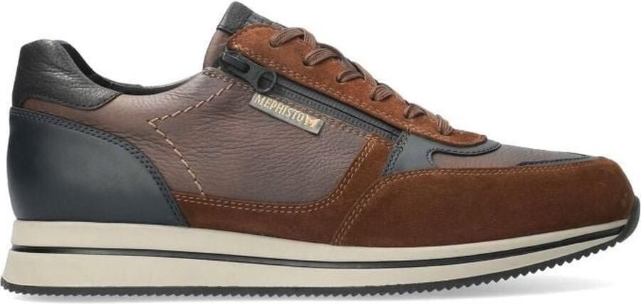 Mephisto Bruine Lace-Zip Sneaker met Soft-Air Tussenzool