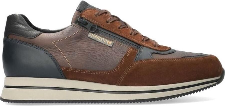 Mephisto Bruine Lace-Zip Sneaker met Soft-Air Tussenzool