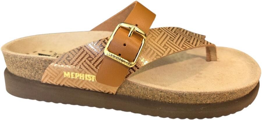 Mephisto Helen Mix Helios Camel Teenslippers Cognac Leer Dames Cogna