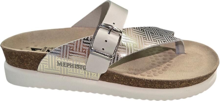 Mephisto Helen Mix Helios Silver Teenslippers Zilver Leer Dames Zilver