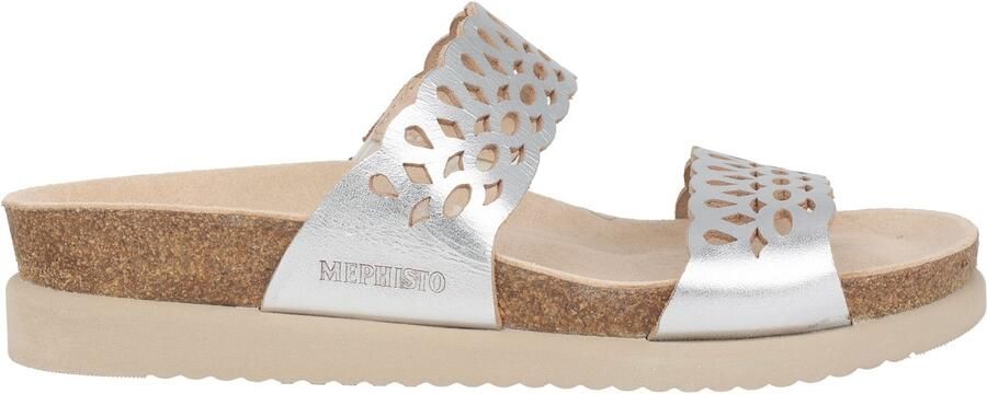 Mephisto Geperforeerde leren sandaal met open teen