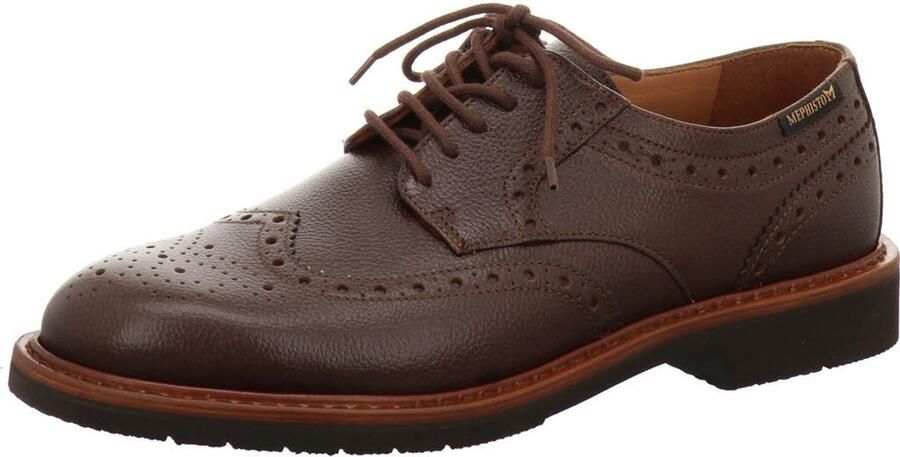 Mephisto Bruine herensneaker met bloemendetail