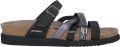 Mephisto Zwarte Mix Slide Sandaal Comfortabele Stijl - Zwart