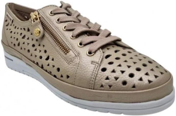 Mephisto June Perfo Beige Comfort Veterschoen Dames