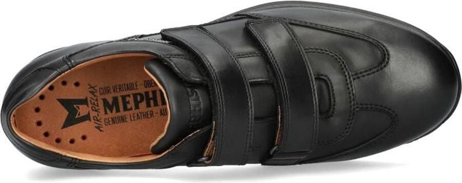 Mephisto Zwarte Leren Klittenbandschoenen voor Heren Black Heren - Foto 3
