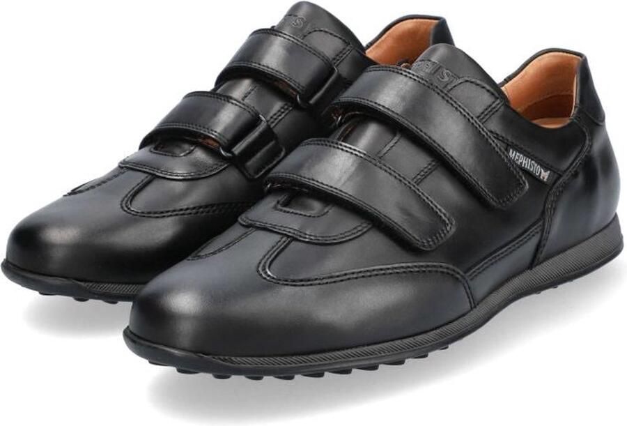 Mephisto Zwarte Leren Klittenbandschoenen voor Heren Black Heren - Foto 2