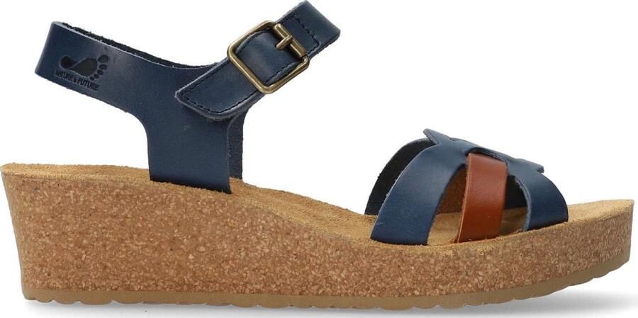 Mephisto Blauwe Leren Sandaal voor Dames Extra Breed