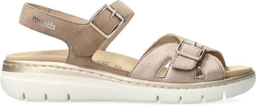 Mephisto Wijde pasvorm beige sandaal voor vrouwen