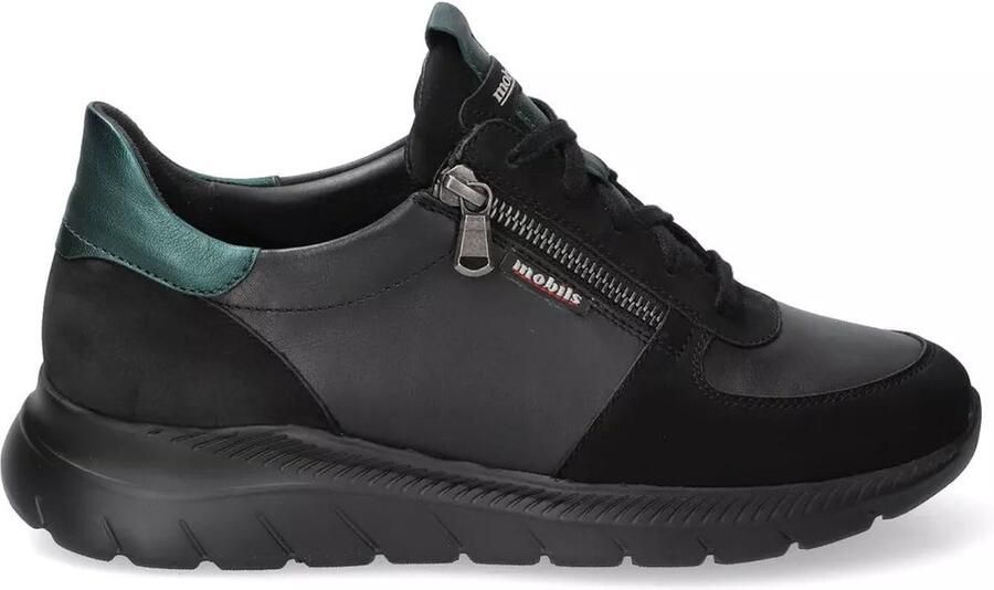 Mephisto Ergonomische brede pasvorm damessneaker zwart