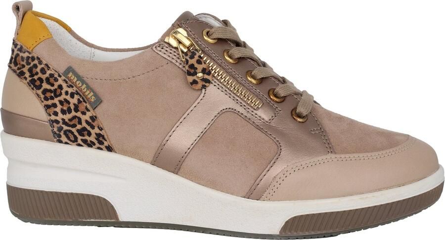 Mephisto Wijde pasvorm beige sneaker voor dames Multicolor