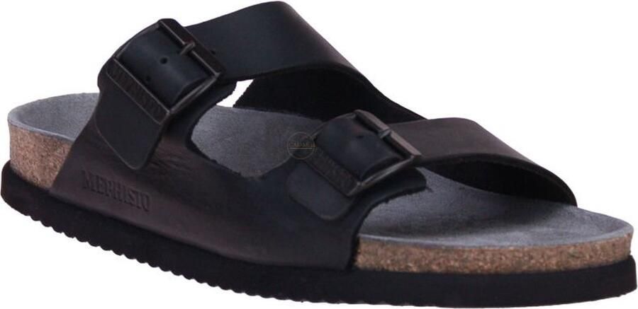 Mephisto NERIO zwart lederen heren slippers - Foto 4